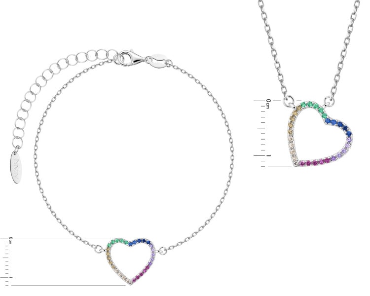 Rhodium Plated Silver Set with Cubic Zirconia