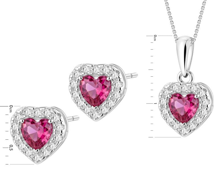 Rhodium Plated Silver Set with Cubic Zirconia