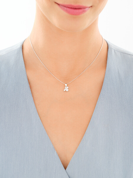 Rhodium Plated Silver Set with Cubic Zirconia
