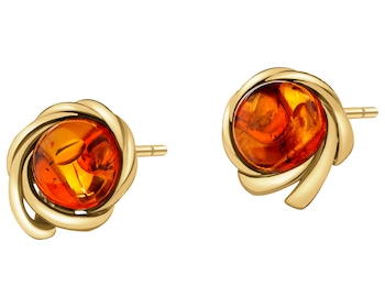 Kolczyki srebrne z bursztynem