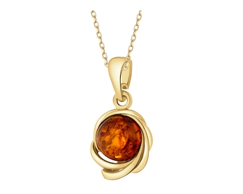 Zawieszka srebrna z bursztynem