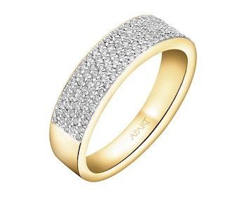 Pierścionek z żółtego złota z brylantami - 0,41 ct - próba 585