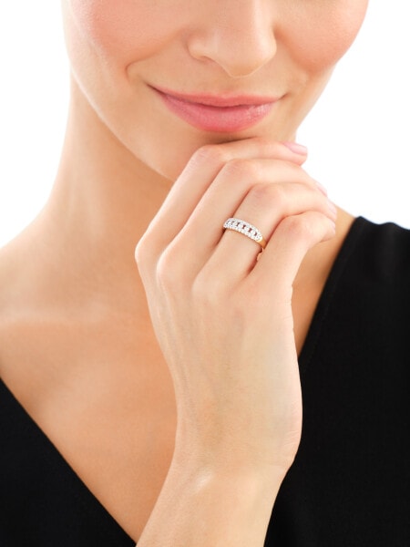 Pierścionek z żółtego złota z brylantami - 0,35 ct - próba 585