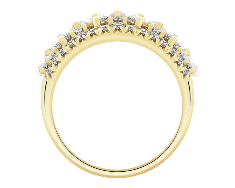 Pierścionek z żółtego złota z diamentami - 1,75 ct - próba 585