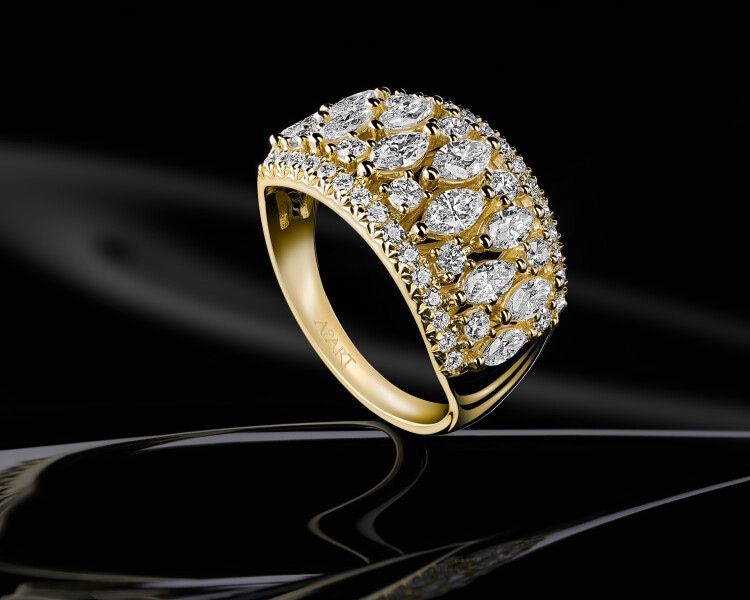 Zlatý prsten s diamanty - 1,75 ct - ryzost 585