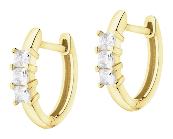 Złote kolczyki z cyrkoniami - koła