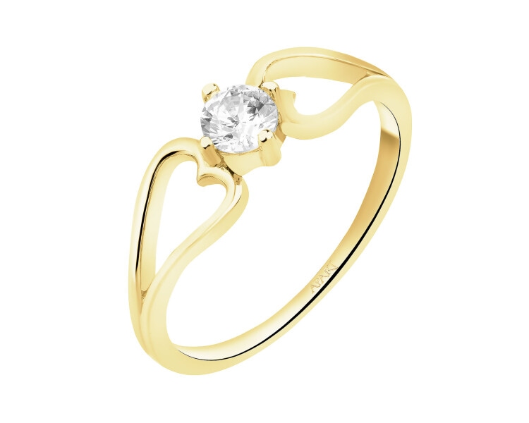 Zloty pierścionek z cyrkonią - serca