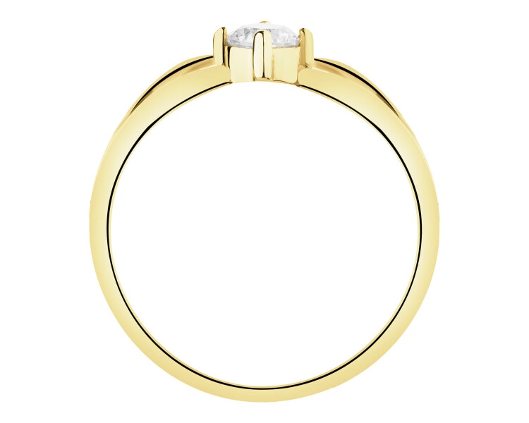 Zloty pierścionek z cyrkonią - serca