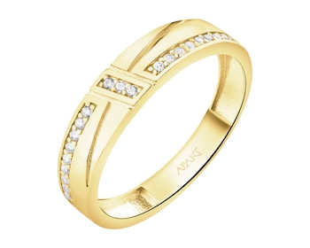 Złoty pierścionek z cyrkoniami