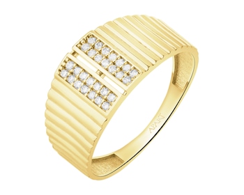 Złoty pierścionek z cyrkoniami