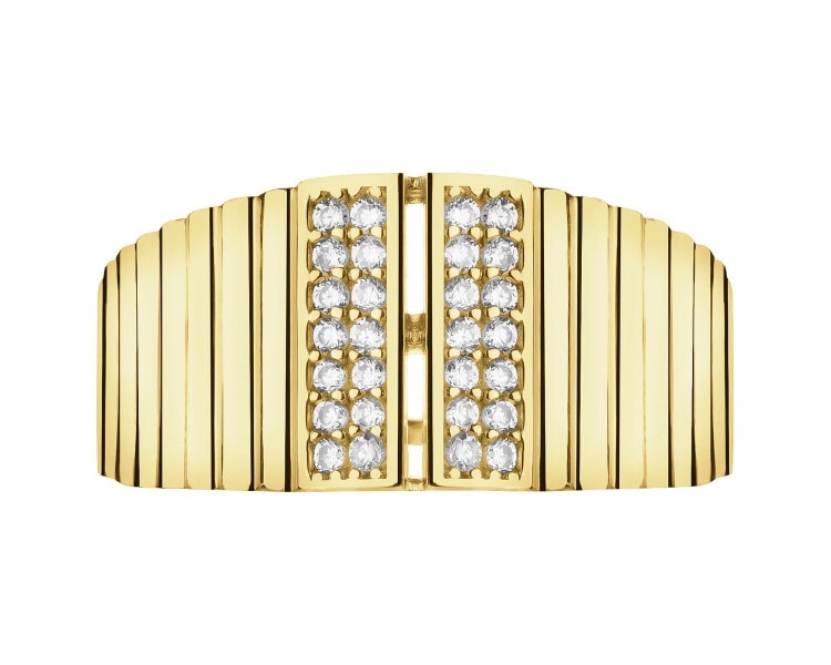 Złoty pierścionek z cyrkoniami