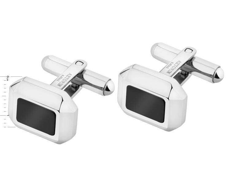 Stainless Steel Cufflink with Agate