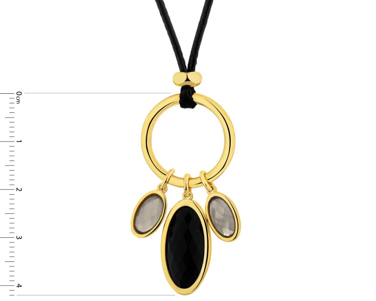 Gold-Plated Brass Necklace with Agate