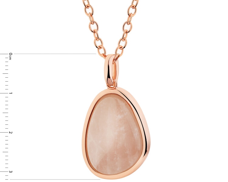 Gold-Plated Brass Necklace with Quartz