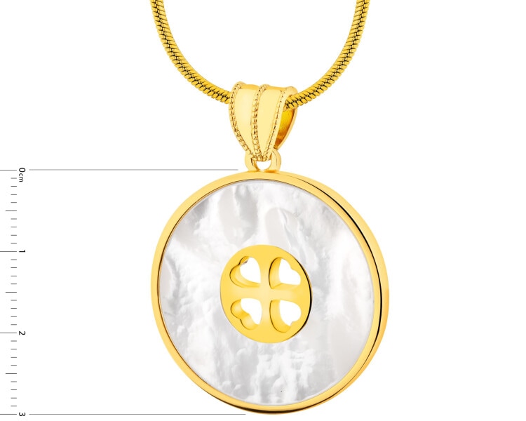 Gold-Plated Brass Necklace with Mother Of Pearl