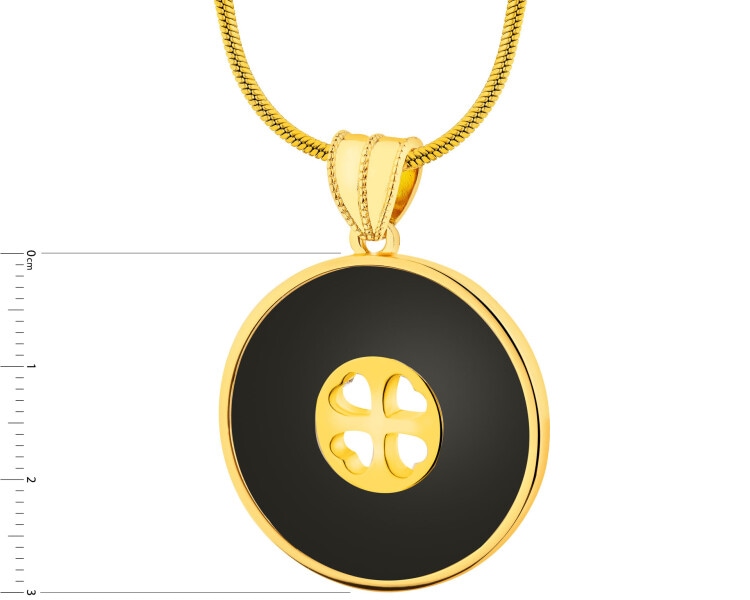 Gold-Plated Brass Necklace with Agate