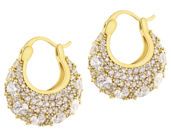 Kolczyki z mosiądzu pozłacane z cyrkoniami