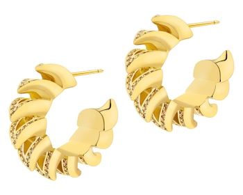 Kolczyki z mosiądzu pozłacane z cyrkoniami