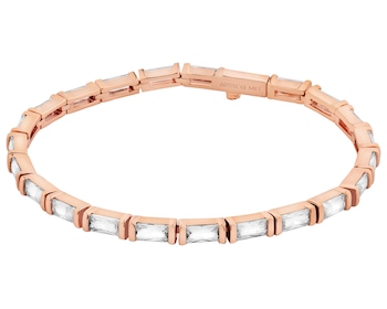 Bransoletka z mosiądzu pozłacana z cyrkoniami