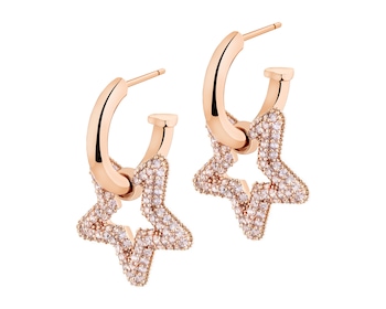 Kolczyki z mosiądzu pozłacane z cyrkoniami - gwiazda