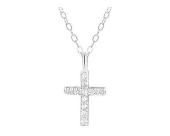 Naszyjnik srebrny z cyrkoniami - krzyż