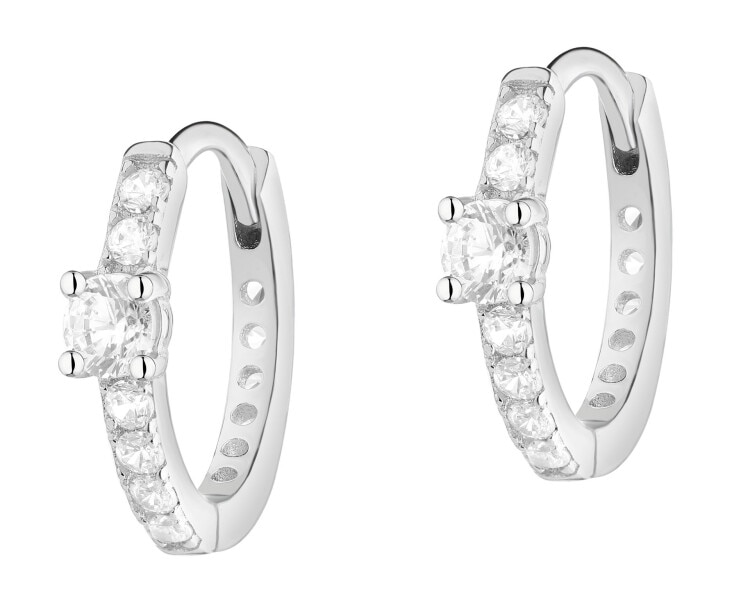 Kolczyki srebrne z cyrkoniami - koła