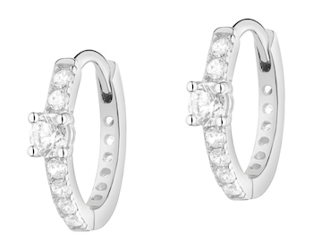 Kolczyki srebrne z cyrkoniami - koła