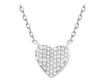 Naszyjnik srebrny z cyrkoniami - serca