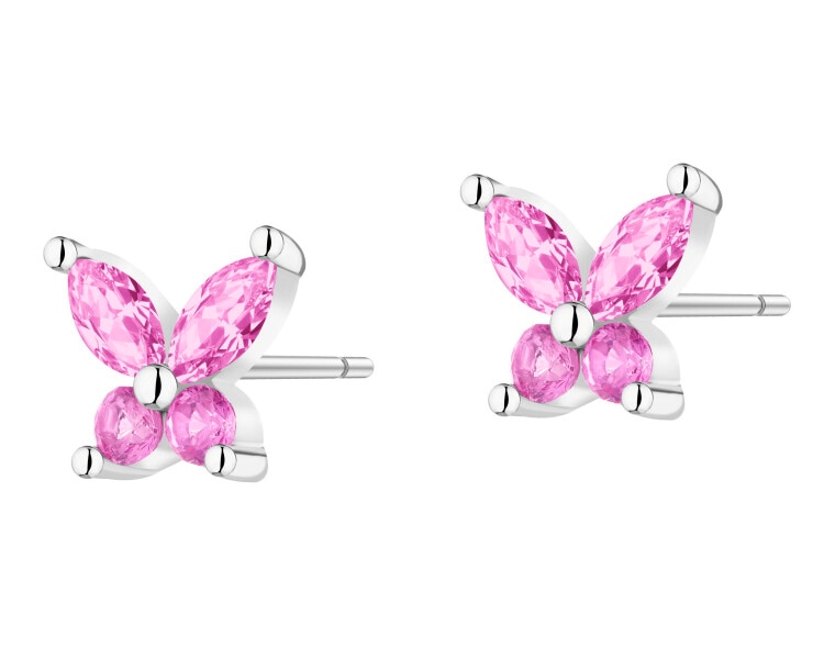 Kolczyki srebrne z cyrkoniami - motyle