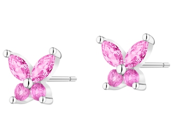 Kolczyki srebrne z cyrkoniami - motyle