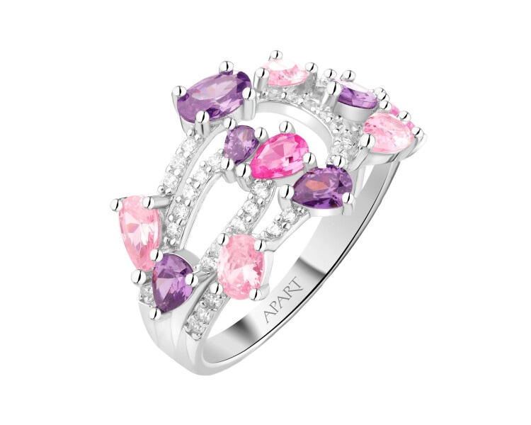 Pierścionek srebrny z cyrkoniami