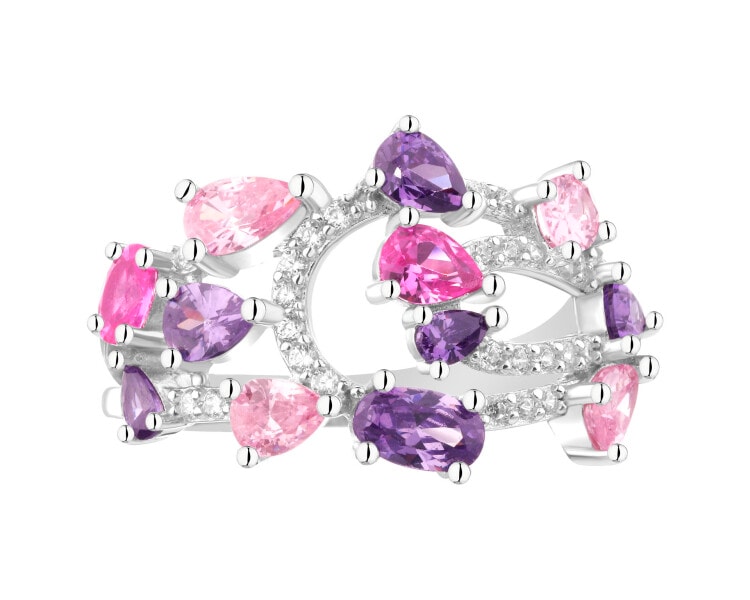 Pierścionek srebrny z cyrkoniami