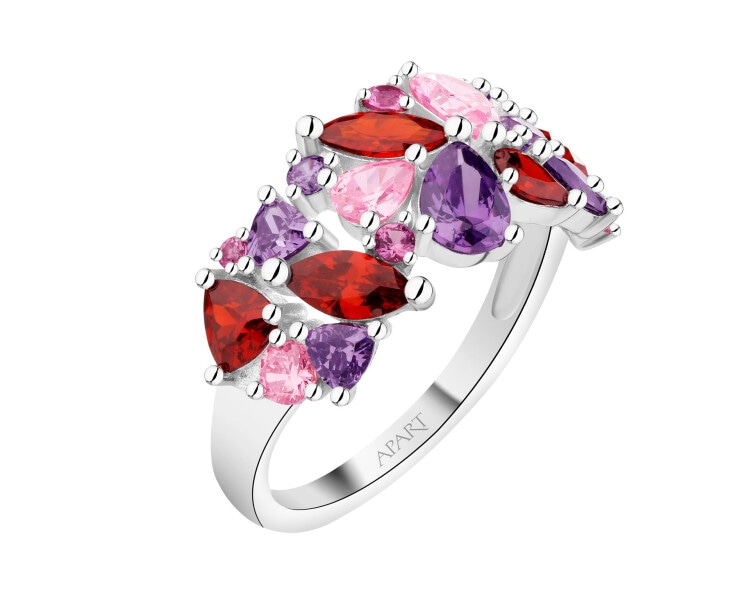 Pierścionek srebrny z cyrkoniami