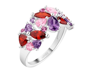 Pierścionek srebrny z cyrkoniami