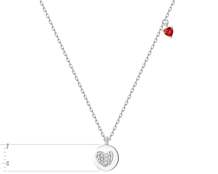Rhodium Plated Silver Necklace with Cubic Zirconia
