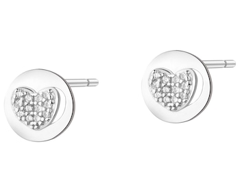 Kolczyki srebrne z cyrkoniami - serca