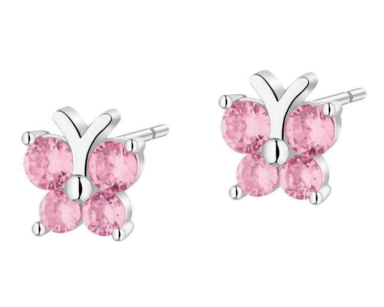 Kolczyki srebrne z cyrkoniami - motyle