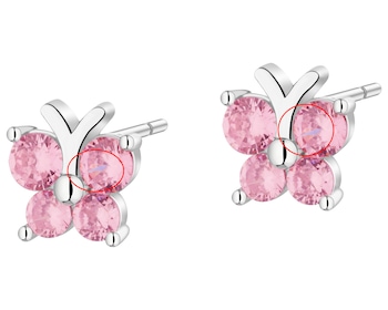 Kolczyki srebrne z cyrkoniami - motyle