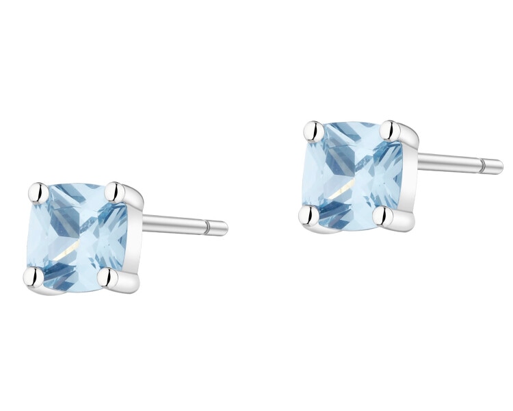 Kolczyki srebrne z cyrkoniami - kwadraty