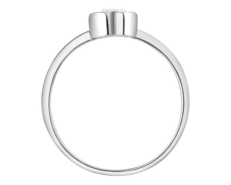 Pierścionek srebrny z cyrkonią - serce