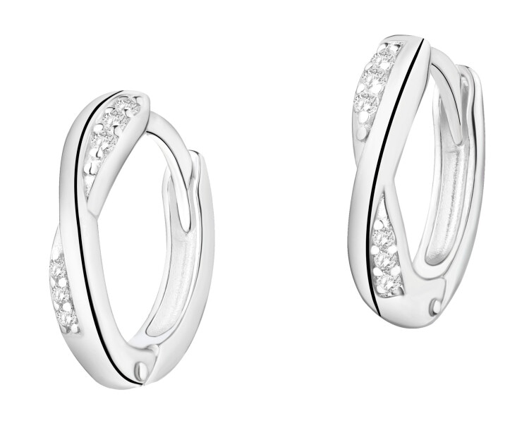 Kolczyki srebrne z cyrkoniami - koła