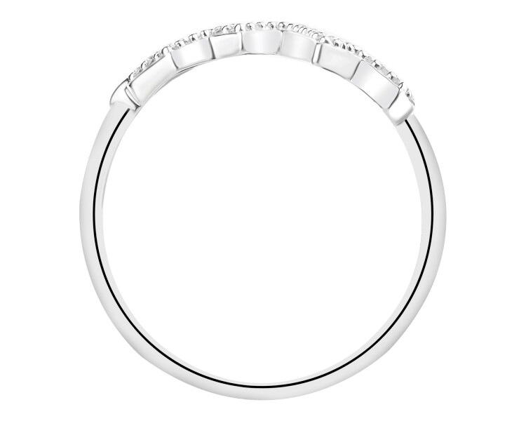 Pierścionek srebrny z cyrkoniami - EKG serca