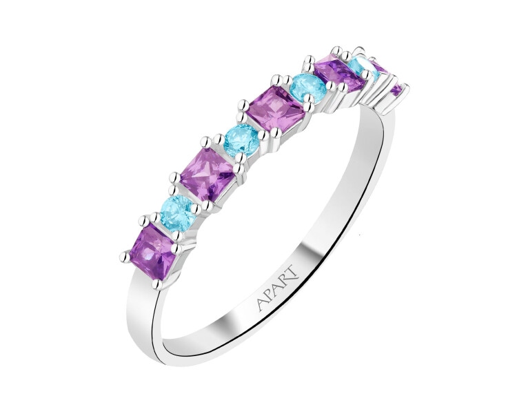 Pierścionek srebrny z cyrkoniami