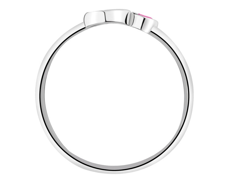 Pierścionek srebrny z cyrkonią - serca