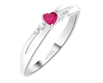 Pierścionek srebrny z cyrkoniami - serce