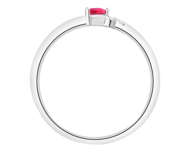 Pierścionek srebrny z cyrkoniami - serce