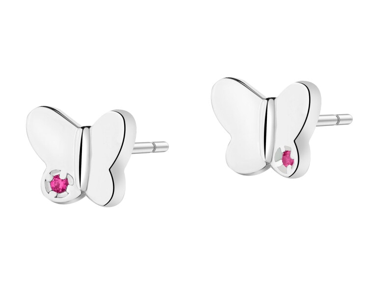 Kolczyki srebrne z cyrkoniami - motyle