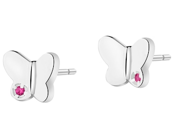 Kolczyki srebrne z cyrkoniami - motyle