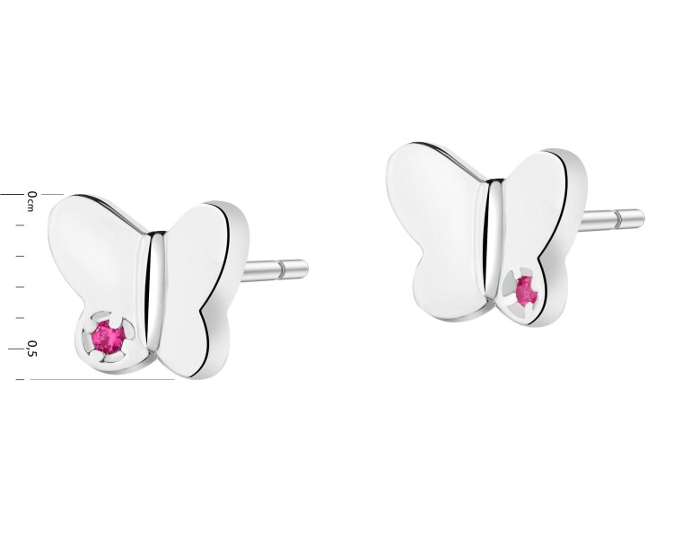 Rhodium Plated Silver Earrings with Cubic Zirconia