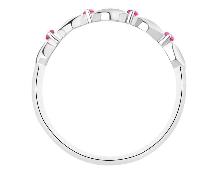 Pierścionek srebrny z cyrkoniami - serca